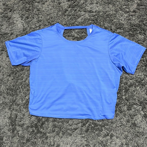 SOLD!!! Fabletics blue open twist back crop top - Picture 1 of 4